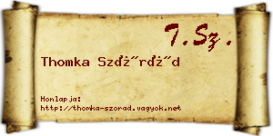 Thomka Szórád névjegykártya